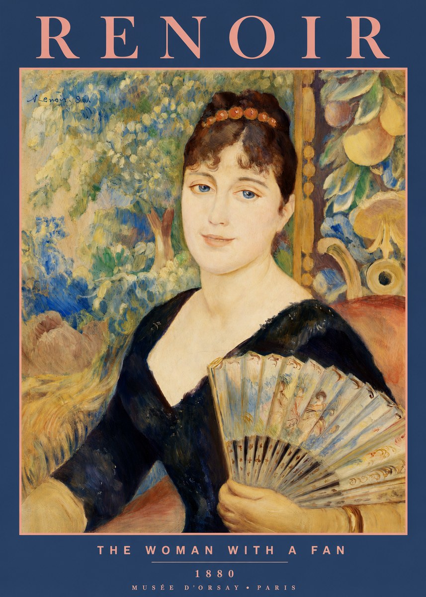 Renoir The Woman with a Fan No2 - Juliste