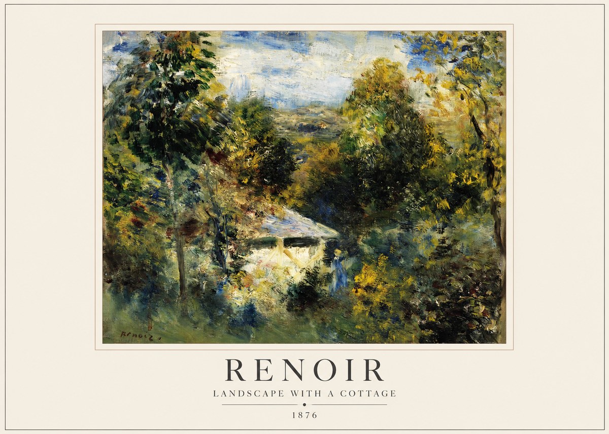 Renoir Landscape with a Cottage No1 - Juliste