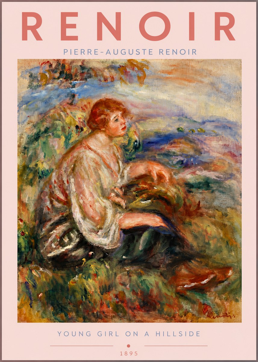 Renoir Young Woman in a Landscape No3 - Juliste