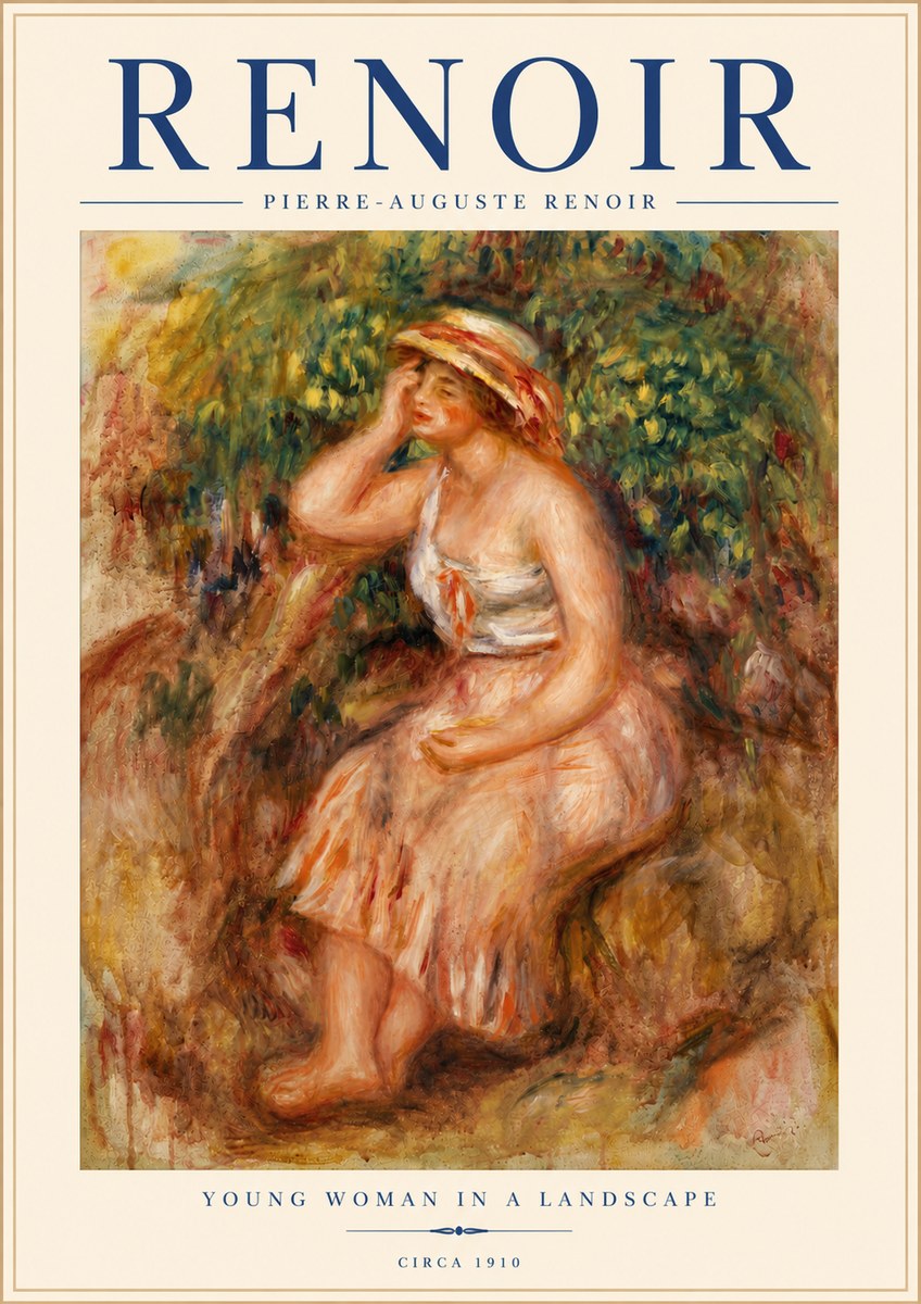 Renoir Seated Woman in a Landscape No4 - Juliste