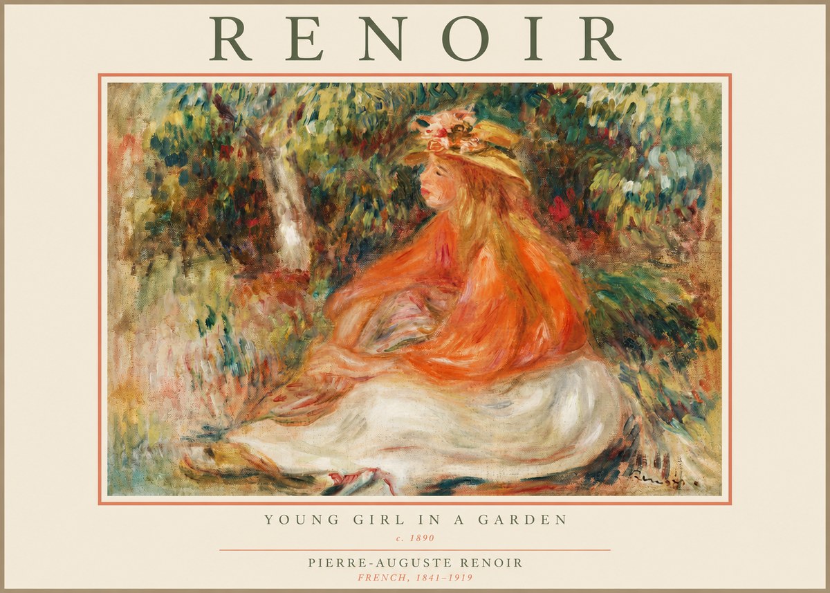 Renoir The Blonde Bather (Jeune Fille Au Chapeau) No3 - Juliste