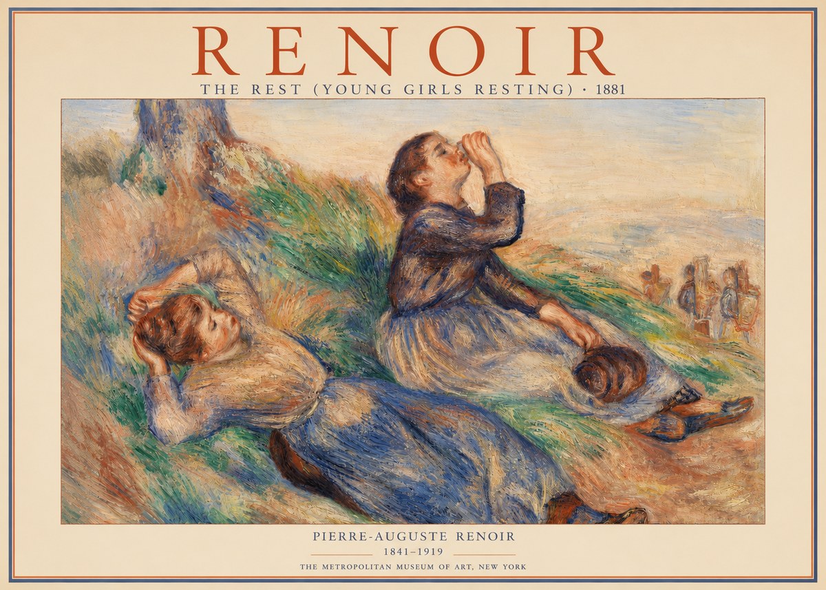 Renoir The Rest (Young Girls Resting) No2 - Juliste