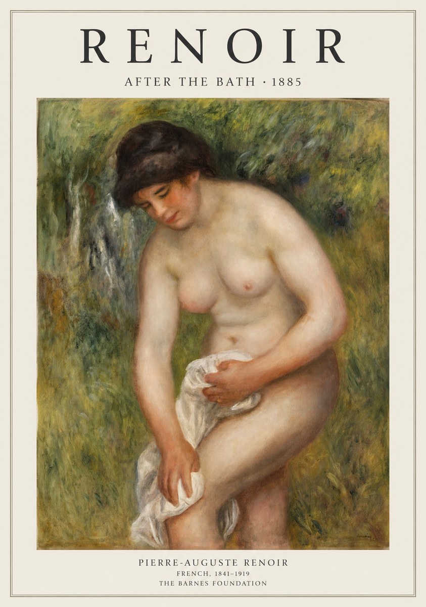 Renoir After the Bath No1 - Juliste