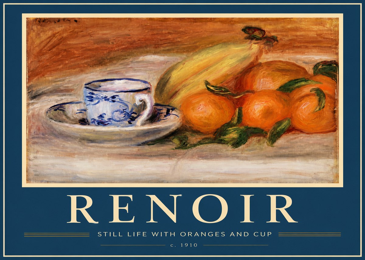 Renoir Still Life with Oranges and Cup No2 - Juliste