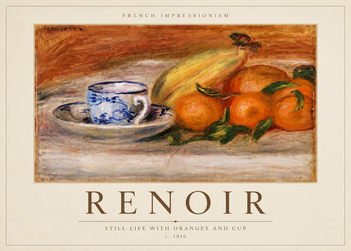 Renoir Still Life with Oranges and Cup No6 - Juliste
