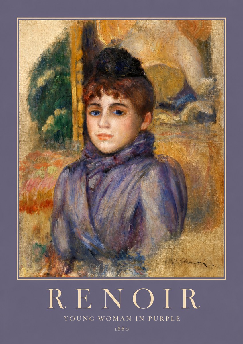 Renoir Young Woman in Purple No3 - Juliste