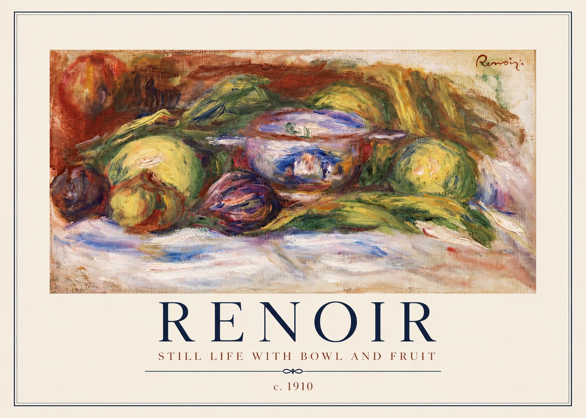 Renoir Still Life with Bowl and Fruit No2 - Juliste