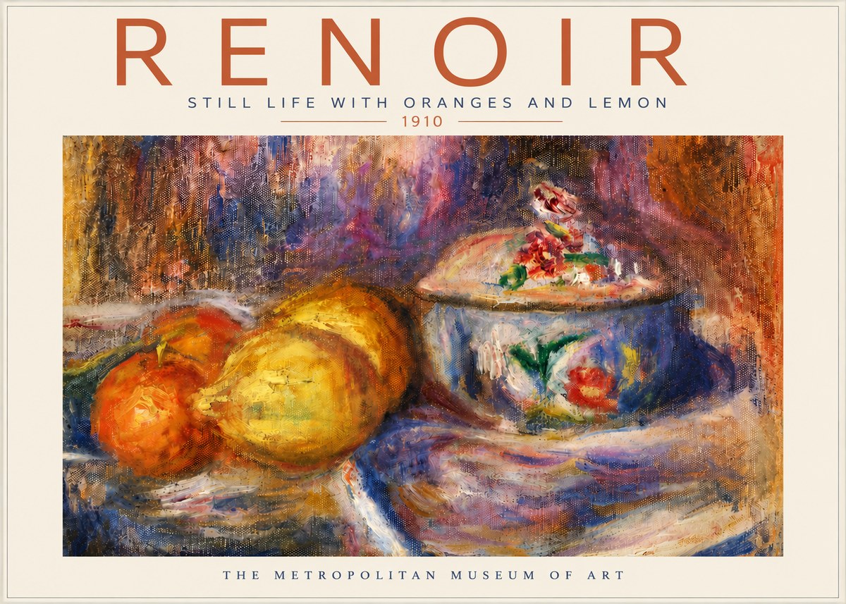 Renoir Still Life with Oranges and Lemon No4 - Juliste