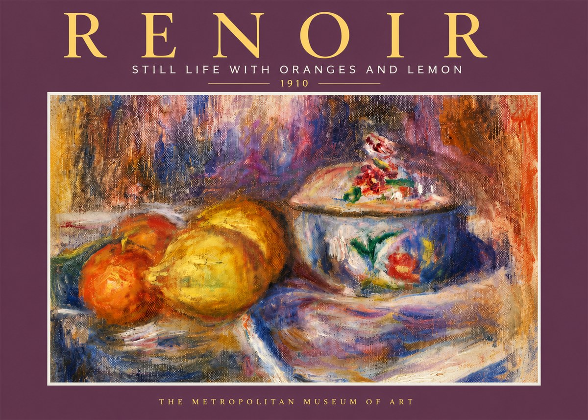 Renoir Still Life with Oranges and Lemon No5 - Juliste