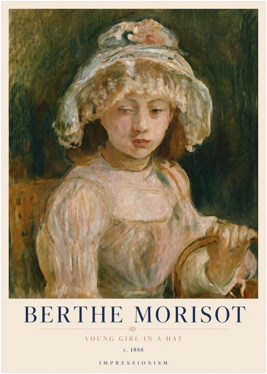 Berthe Morisot Young Girl in a Hat No3 - Juliste