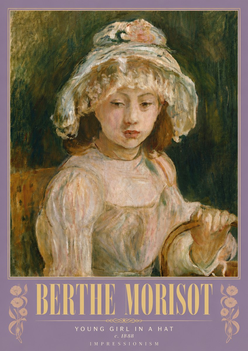 Berthe Morisot Young Girl in a Hat No6 - Juliste