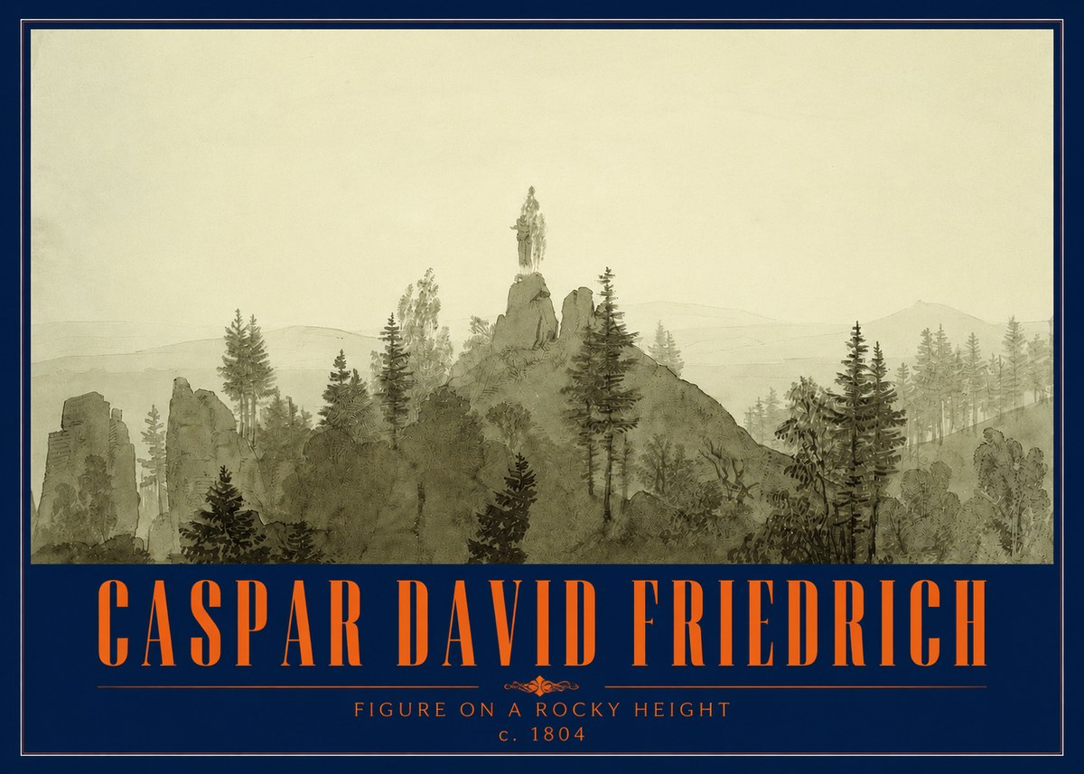 Caspar David Friedrich Figure on a Rocky Height No2 - Juliste