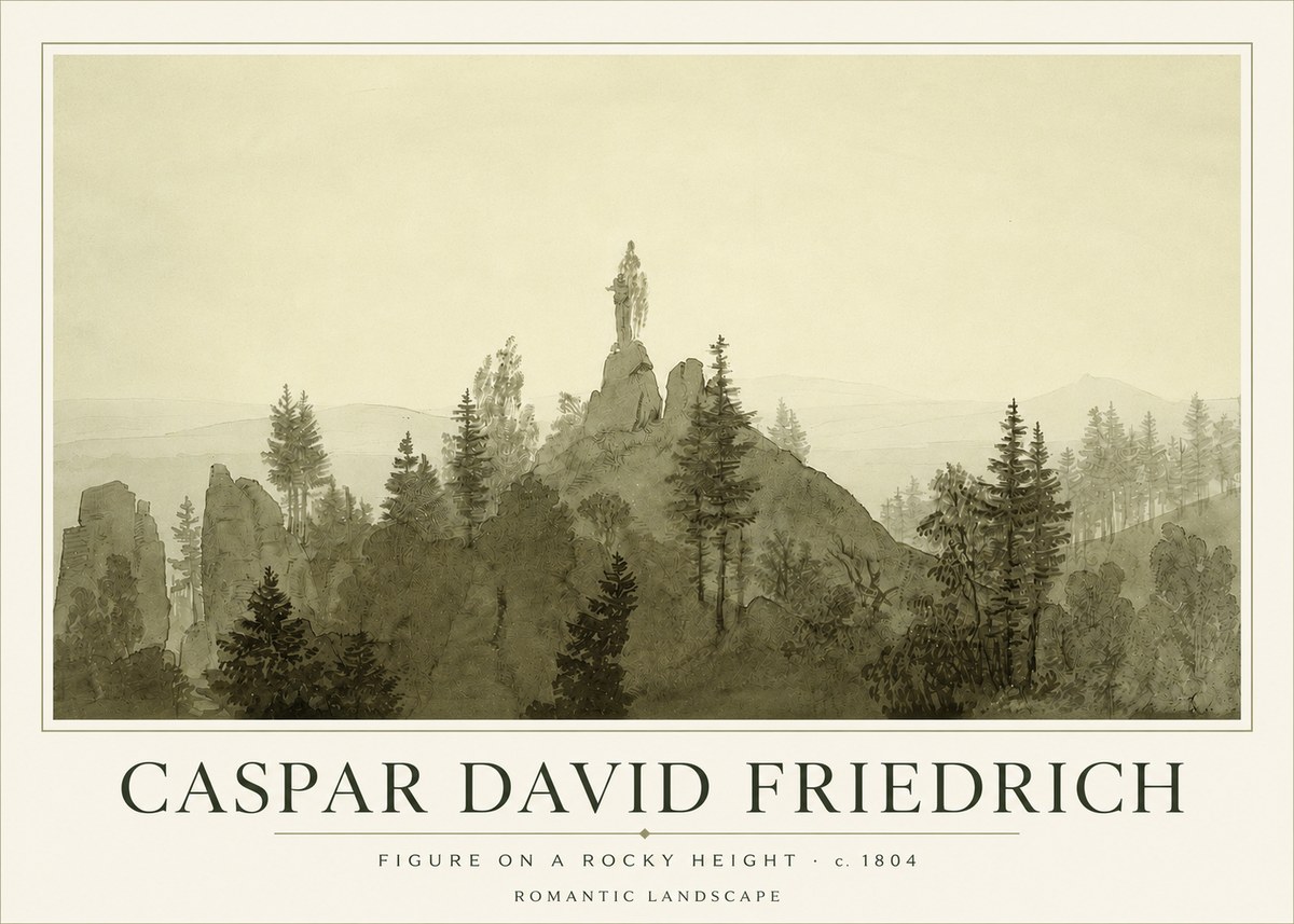 Caspar David Friedrich Figure on a Rocky Height No3 - Juliste
