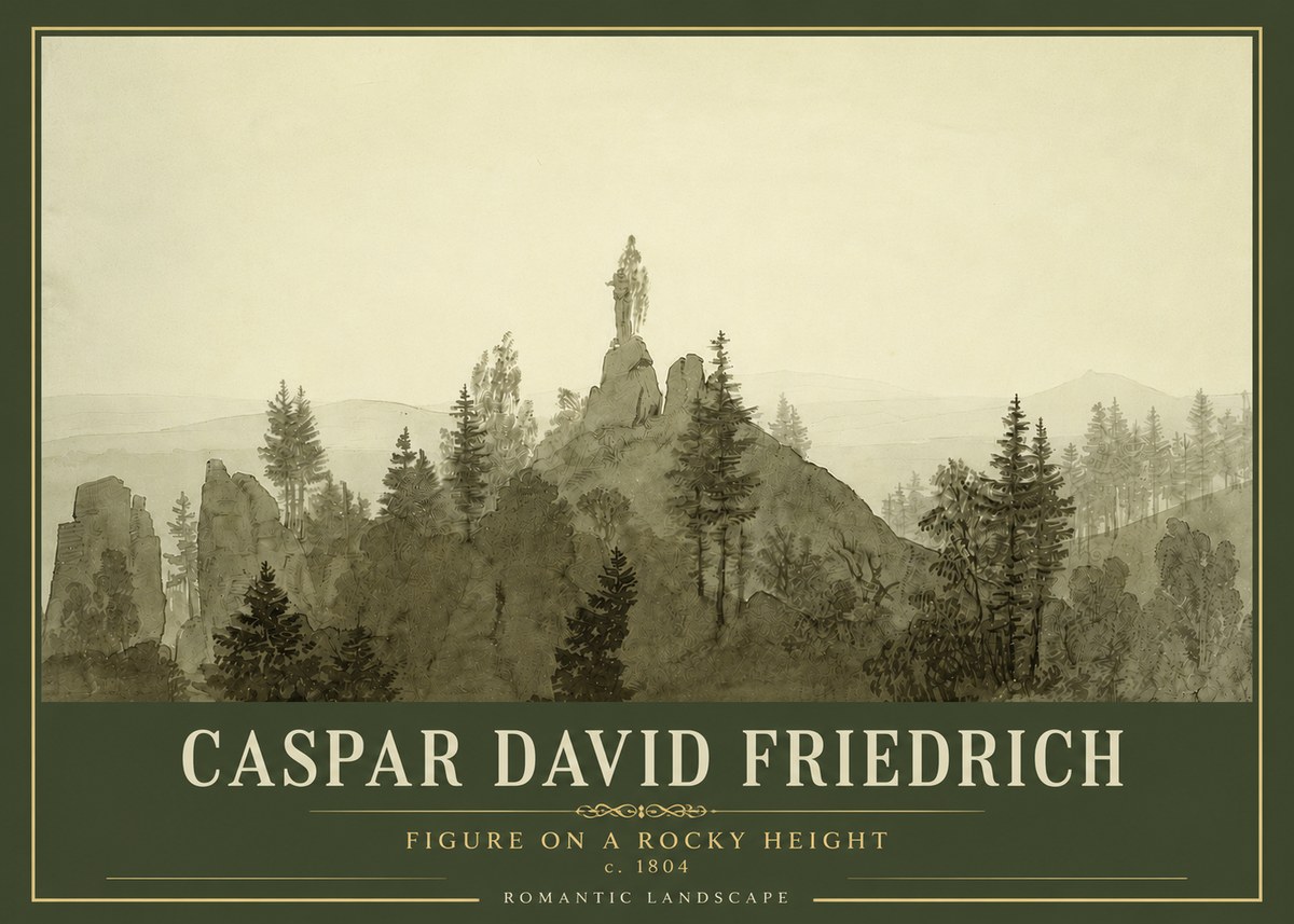 Caspar David Friedrich Figure on a Rocky Height No4 - Juliste