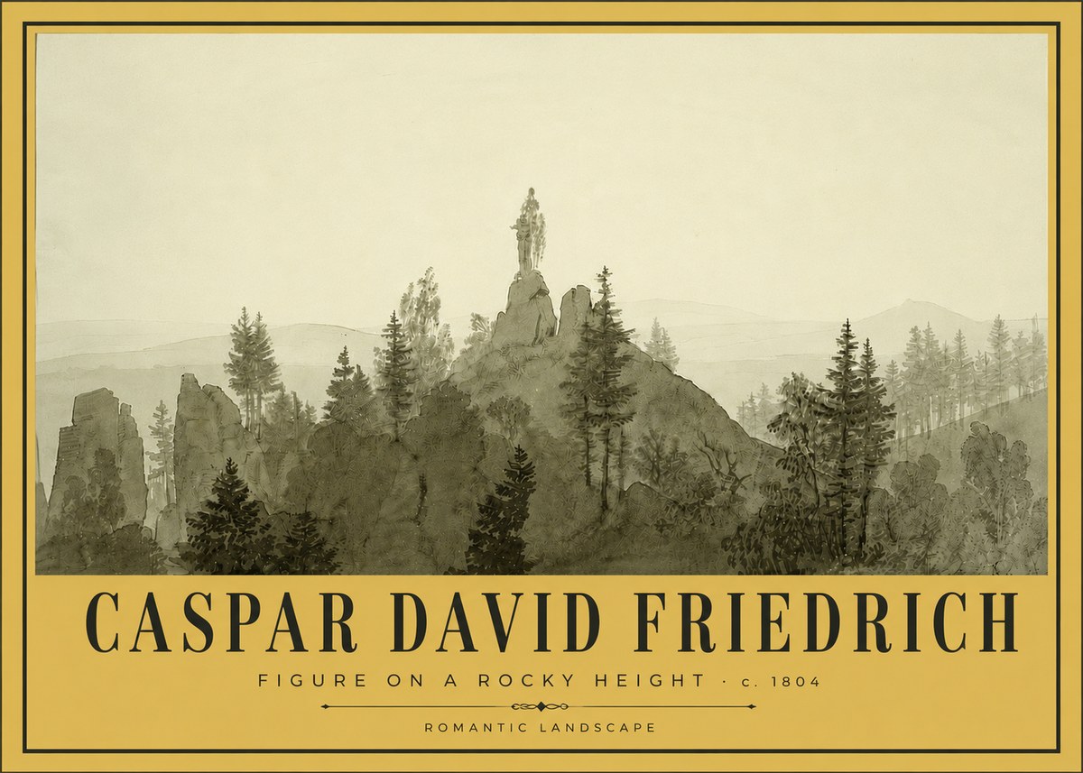 Caspar David Friedrich Figure on a Rocky Height No5 - Juliste