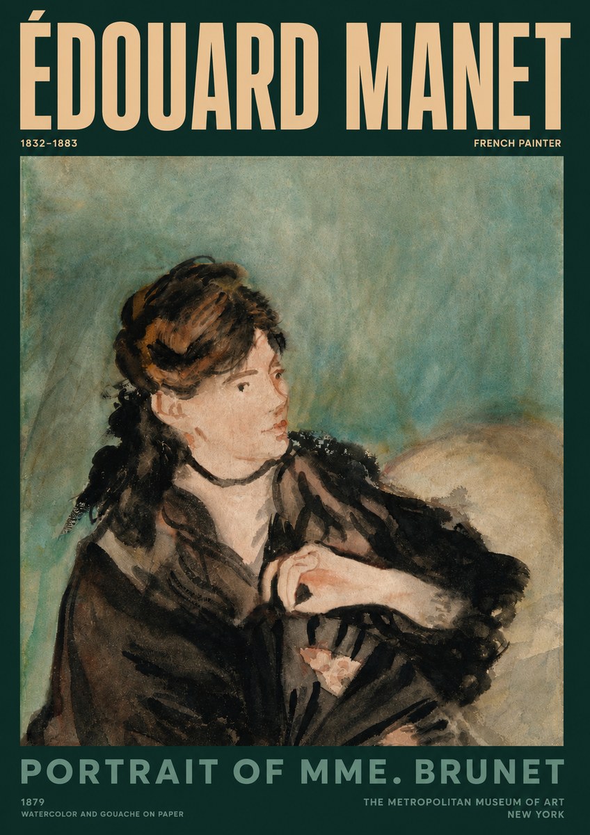 Édouard Manet Portrait of Mme. Brunet No3 - Juliste