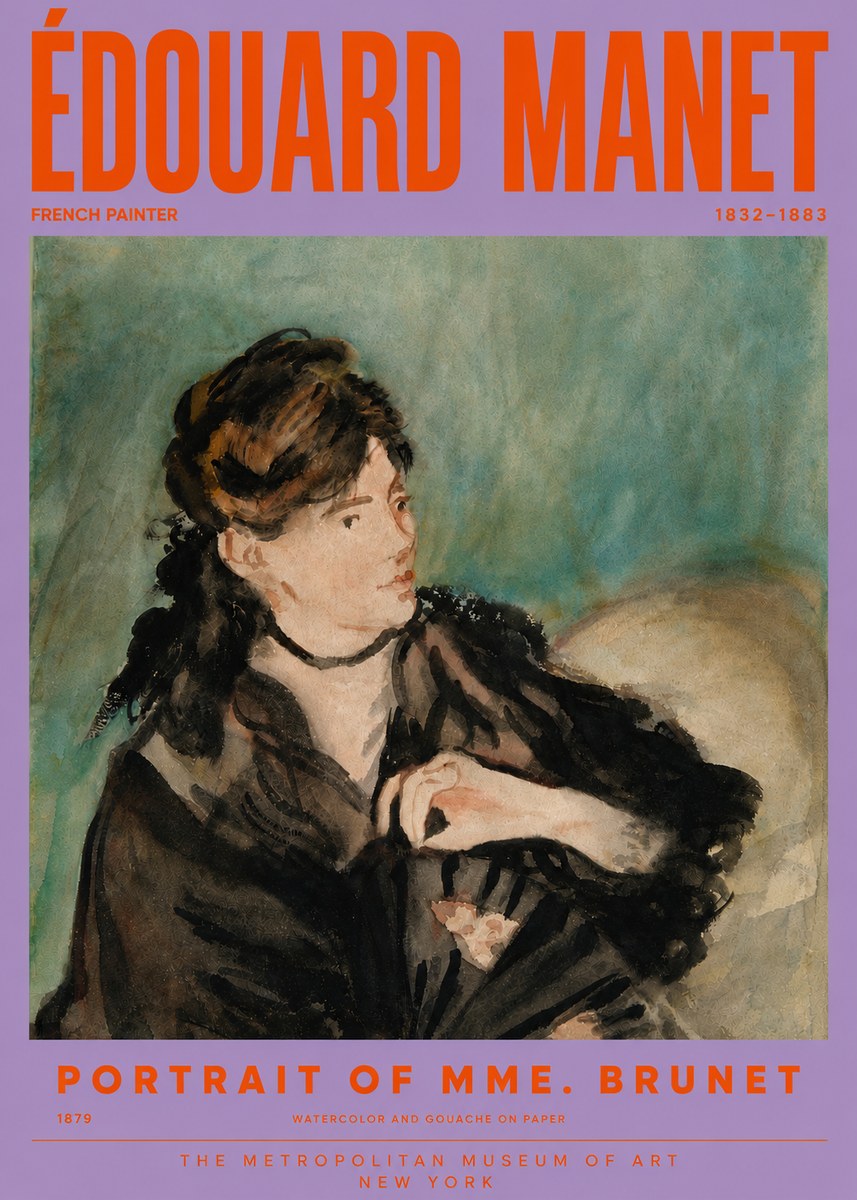Édouard Manet Portrait of Mme. Brunet No6 - Juliste