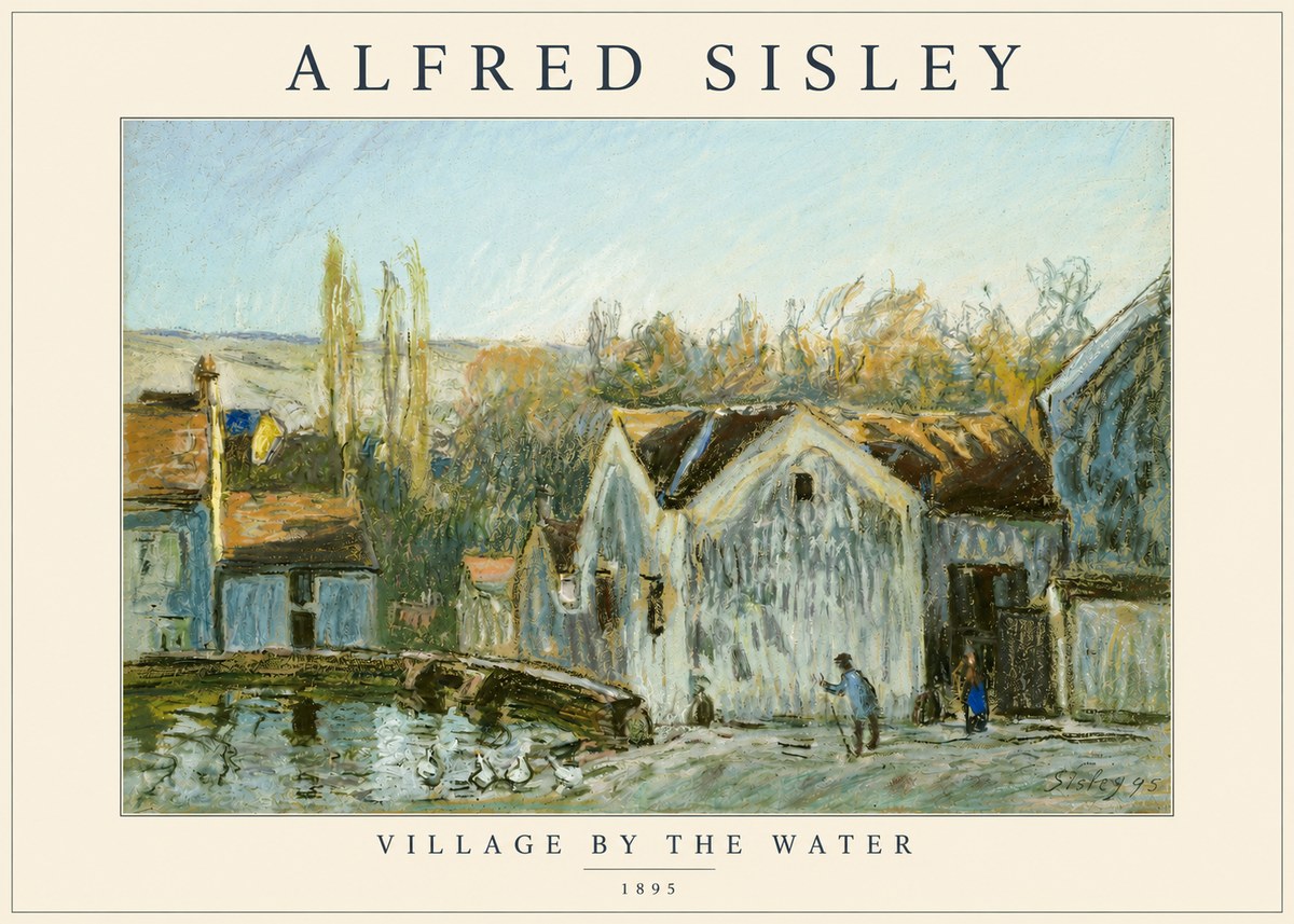Sisley Village by the Water No3 - Juliste