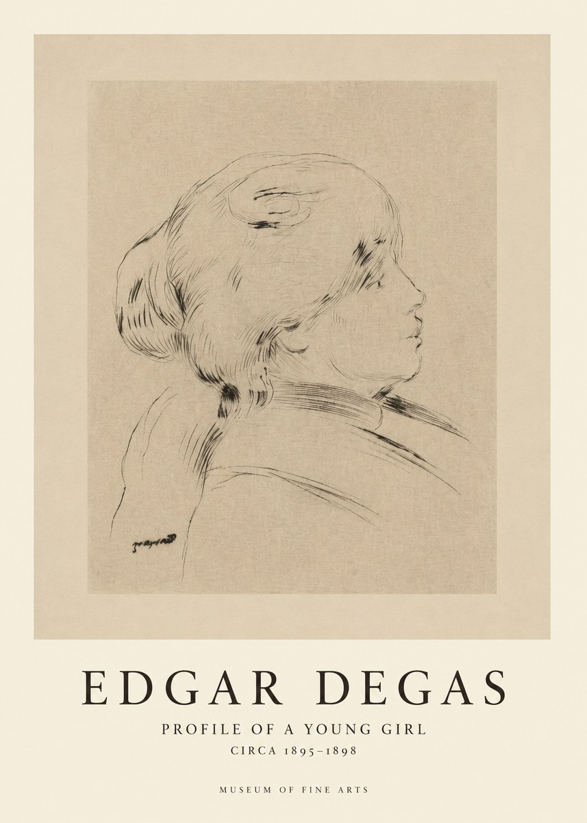 Edgar Degas Profile of a Young Girl No1 - Juliste