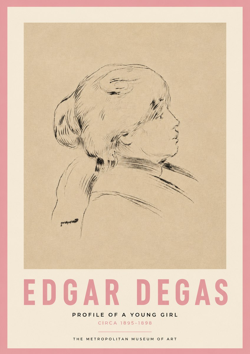 Edgar Degas Profile of a Young Girl No3 - Juliste