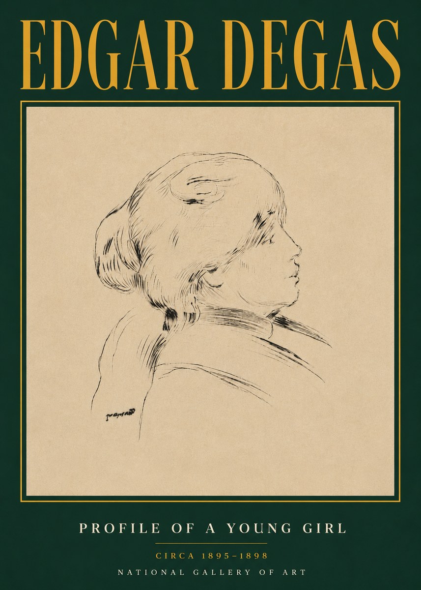 Edgar Degas Profile of a Young Girl No4 - Juliste