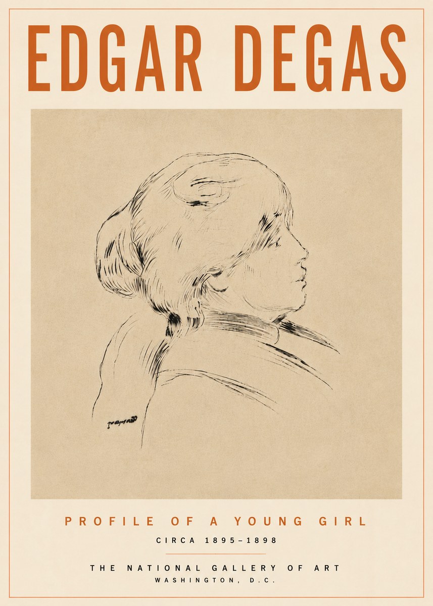 Edgar Degas Profile of a Young Girl No5 - Juliste