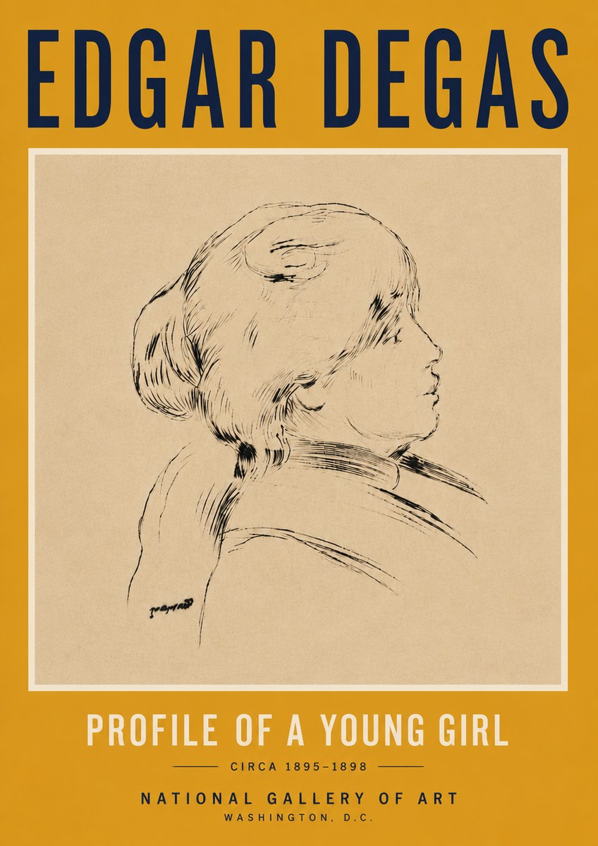 Edgar Degas Profile of a Young Girl No6 - Juliste
