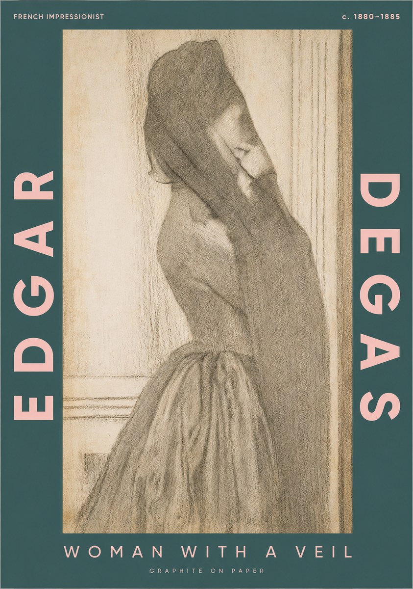 Edgar Degas Woman with a Veil No2 - Juliste