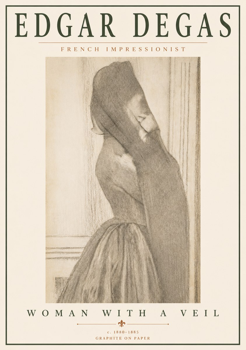 Edgar Degas Woman with a Veil No6 - Juliste