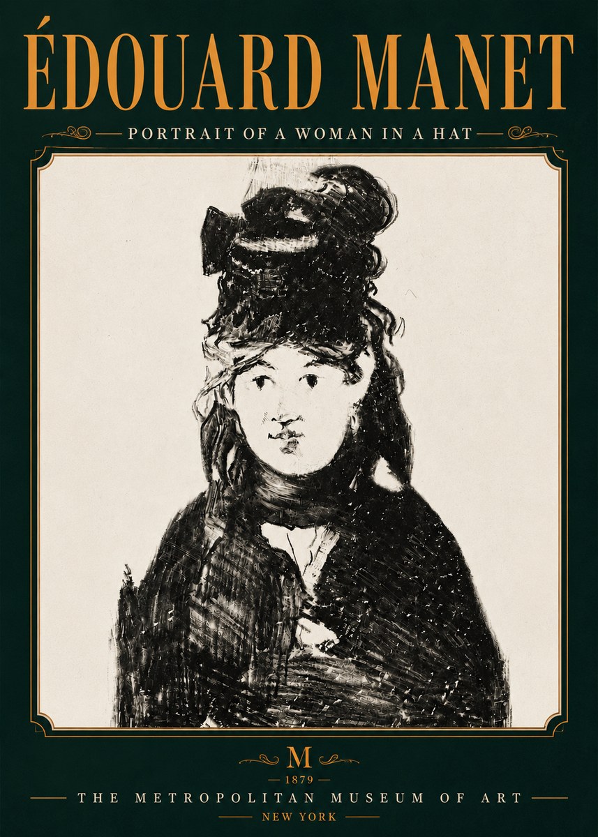 Édouard Manet Portrait of a Woman in a Hat No6 - Juliste