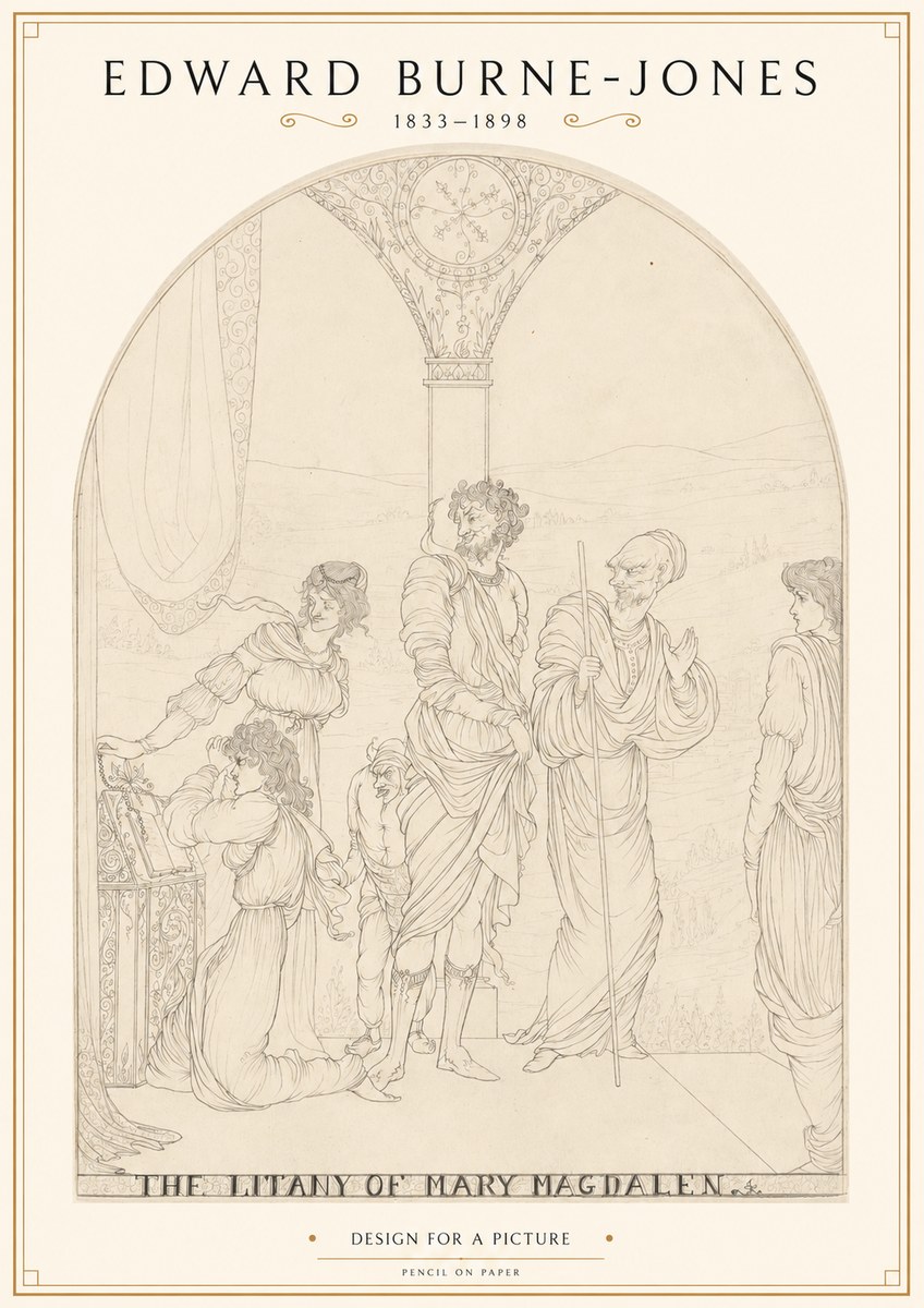 Edward Burne-Jones The Litany of Mary Magdalen No1 - Juliste