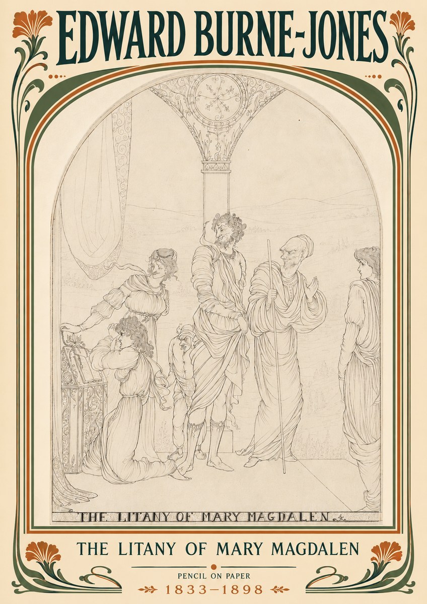 Edward Burne-Jones The Litany of Mary Magdalen No5 - Juliste
