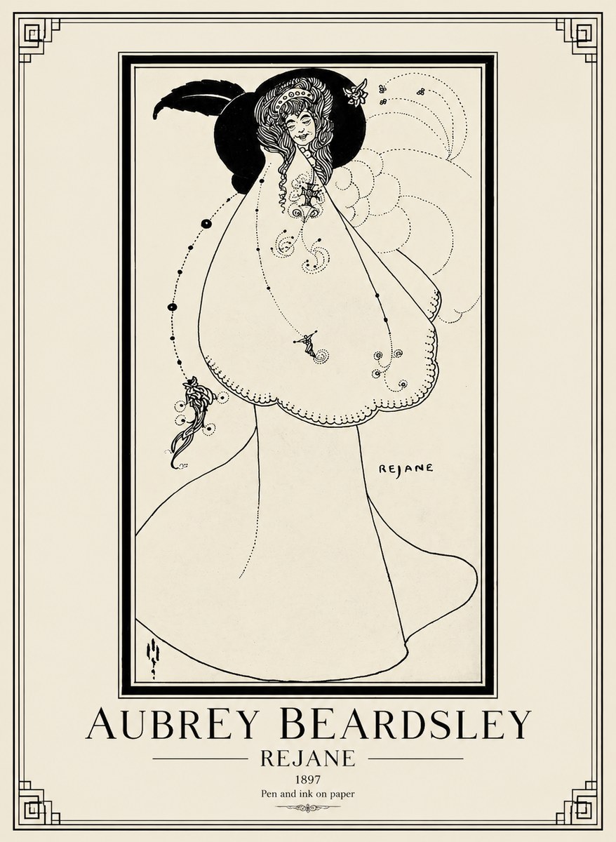 Aubrey Beardsley Rejane I No1 - Juliste