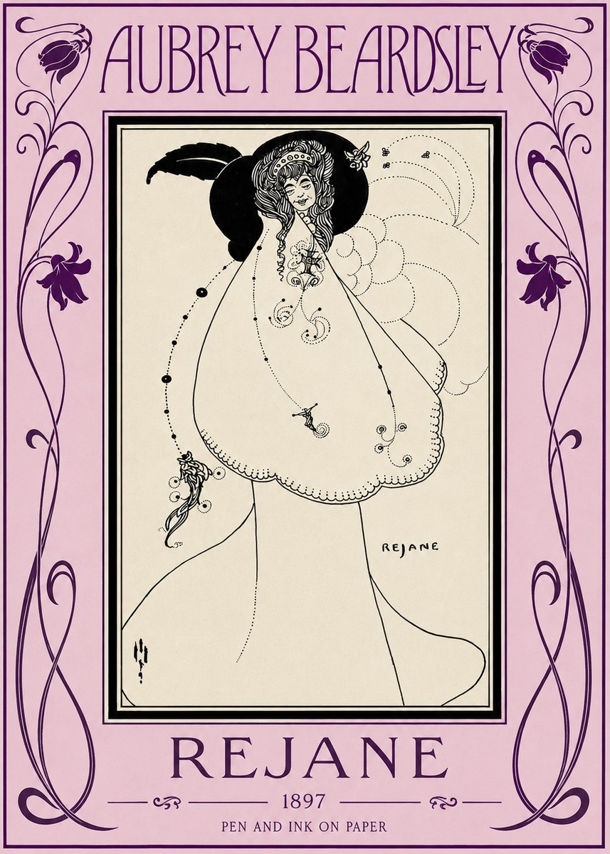 Aubrey Beardsley Rejane I No3 - Juliste