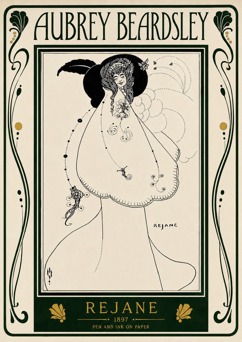 Aubrey Beardsley Rejane I No4 - Juliste
