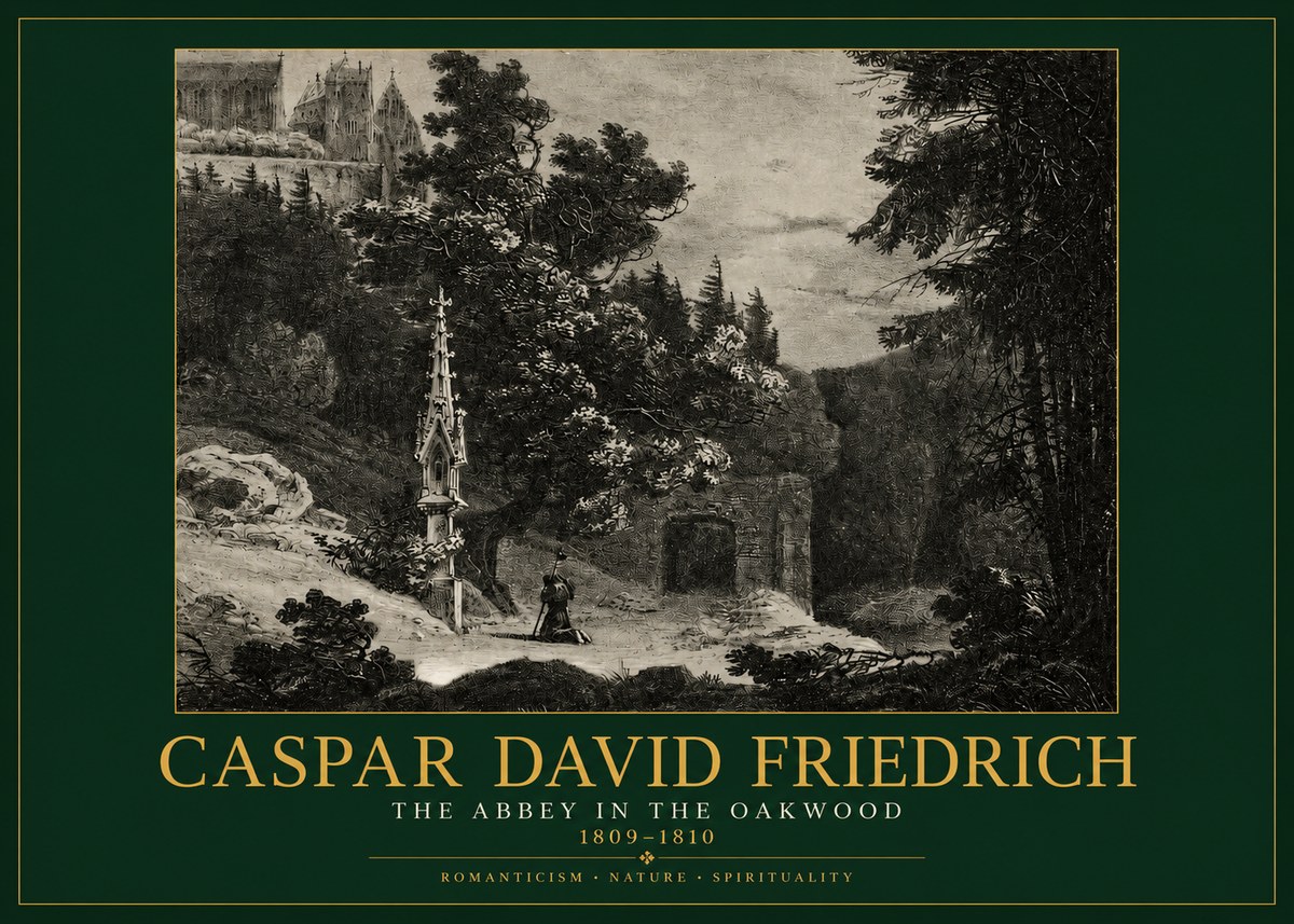Caspar David Friedrich The Abbey in the Oakwood No2 - Juliste