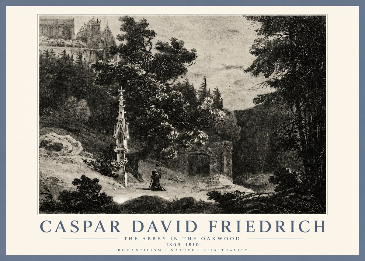 Caspar David Friedrich The Abbey in the Oakwood No3 - Juliste