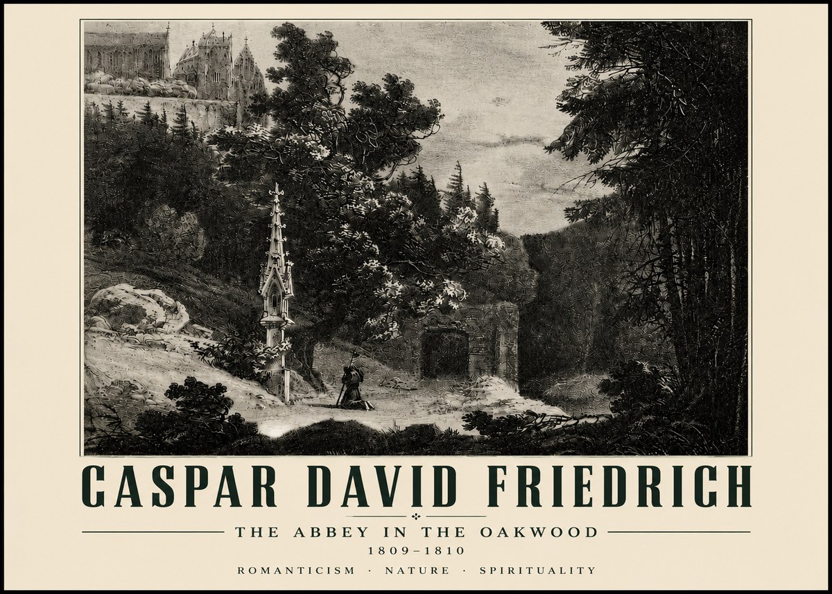 Caspar David Friedrich The Abbey in the Oakwood No4 - Juliste