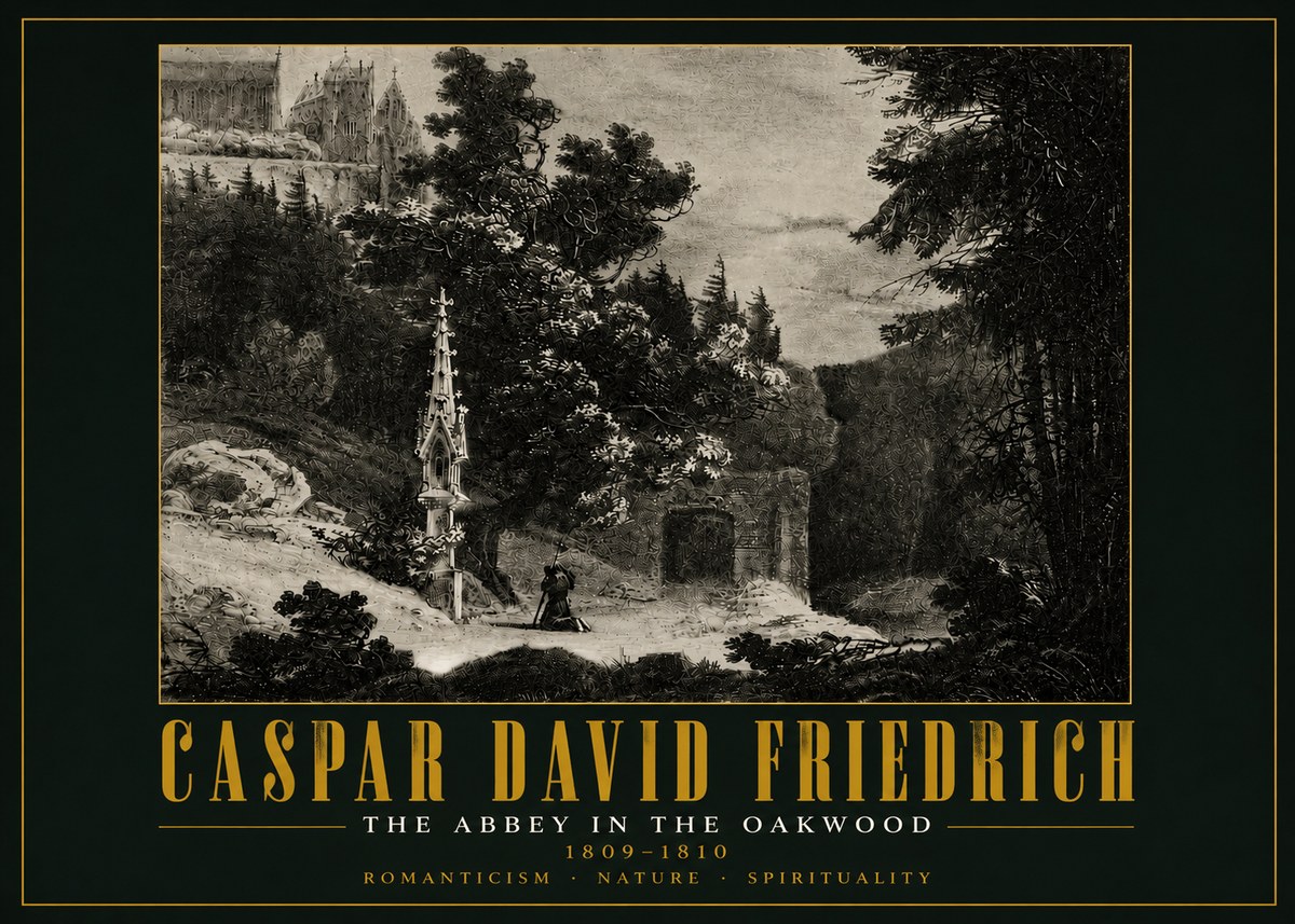 Caspar David Friedrich The Abbey in the Oakwood No5 - Juliste