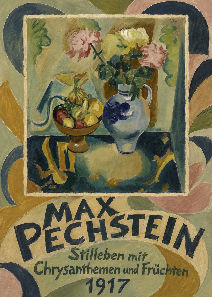 Max Pechstein Stilleben Mit Chrysanthemen Und Früchten No5 - Juliste