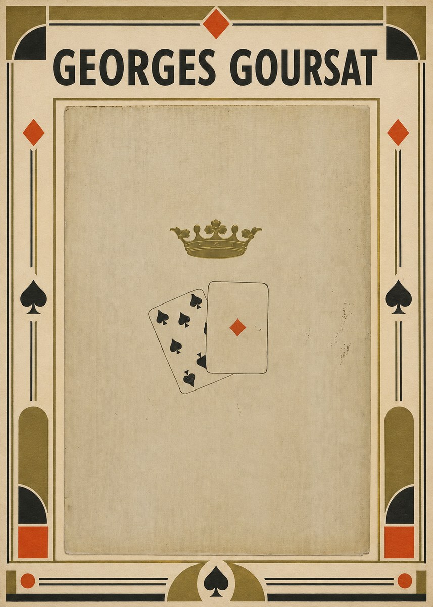 Georges Goursat Crown and Playing Cards No4 - Juliste