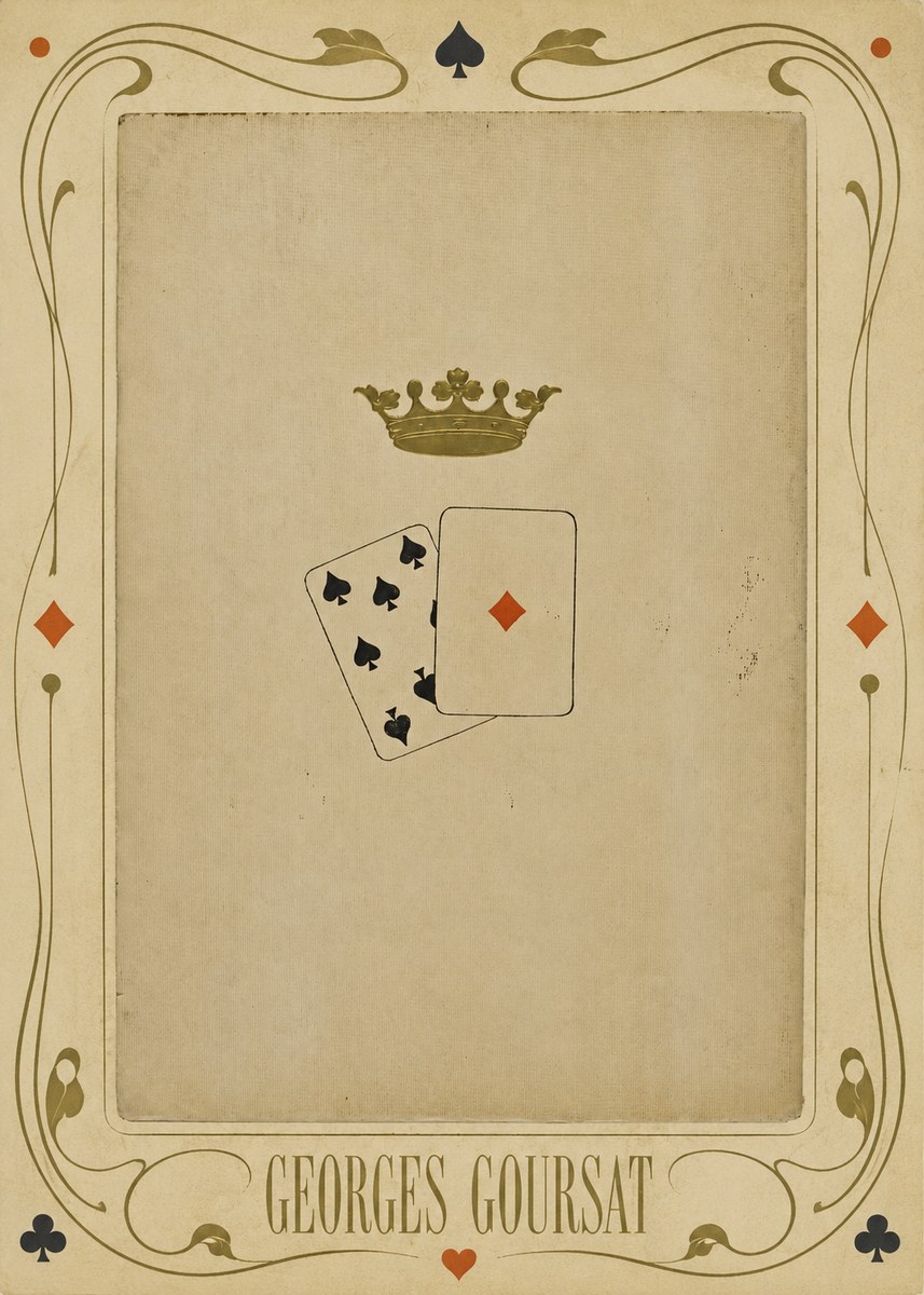 Georges Goursat Crown and Playing Cards No5 - Juliste
