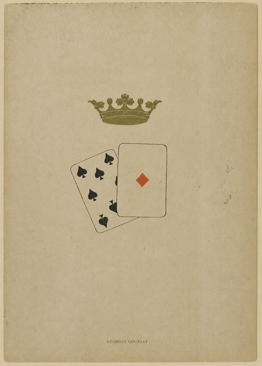 Georges Goursat Crown and Playing Cards No6 - Juliste
