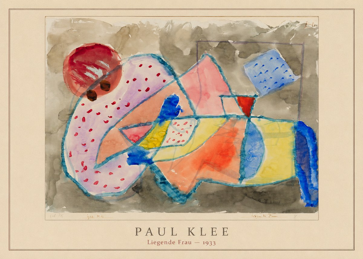 Paul Klee Liegende Frau - 1933 No4 - Juliste