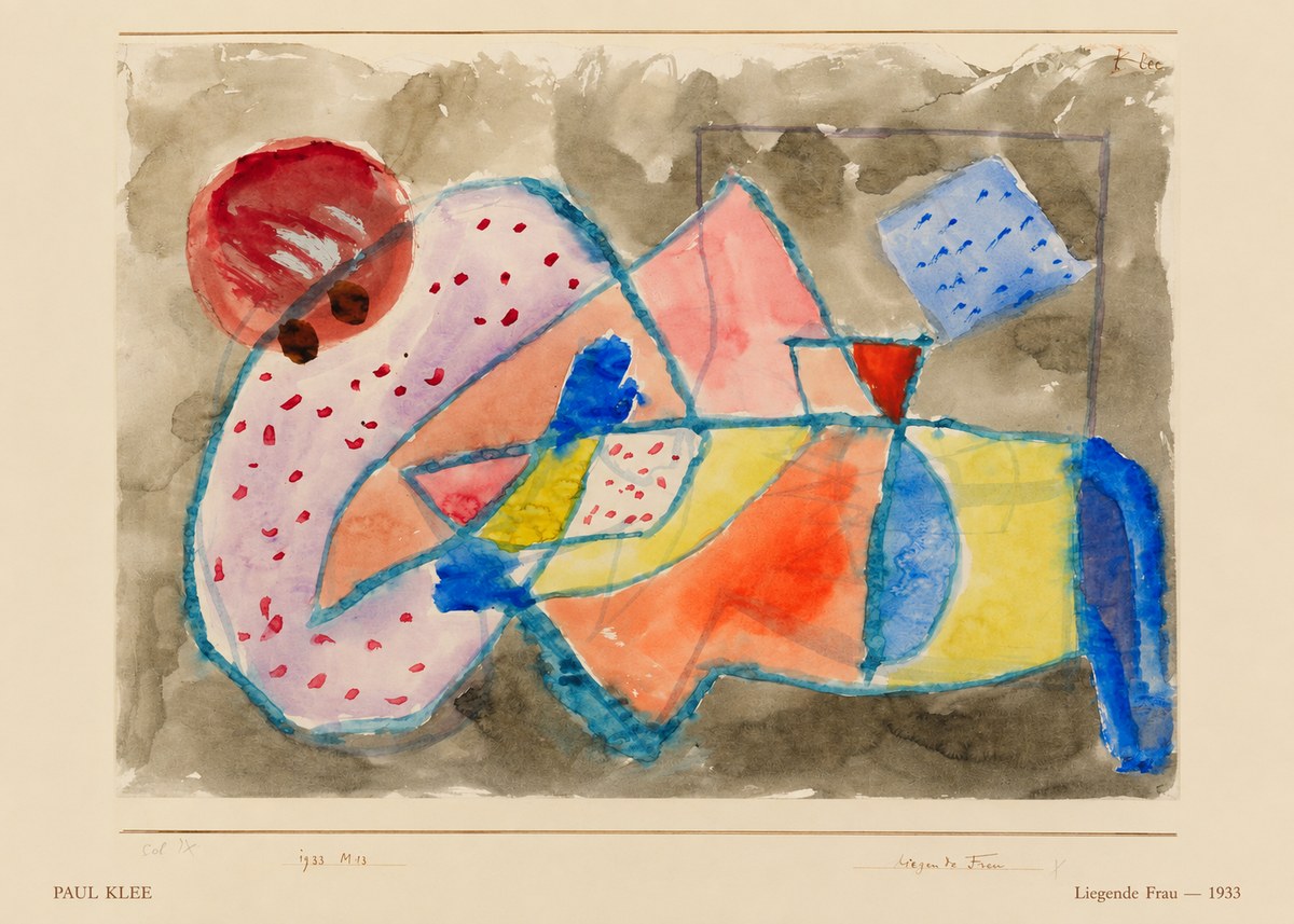 Paul Klee Liegende Frau - 1933 No5 - Juliste