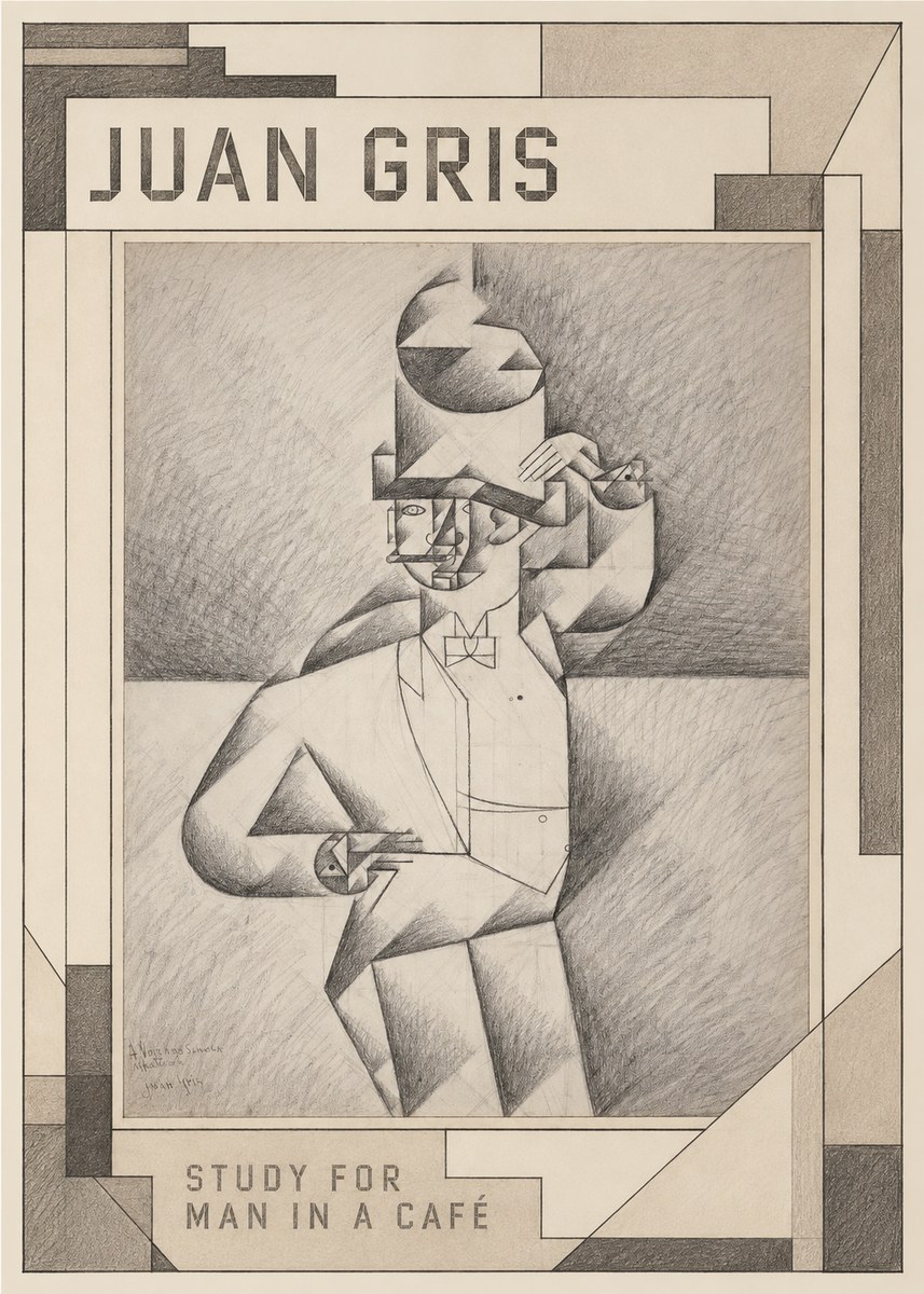 Juan Gris Study for Man in a Café No1 - Juliste