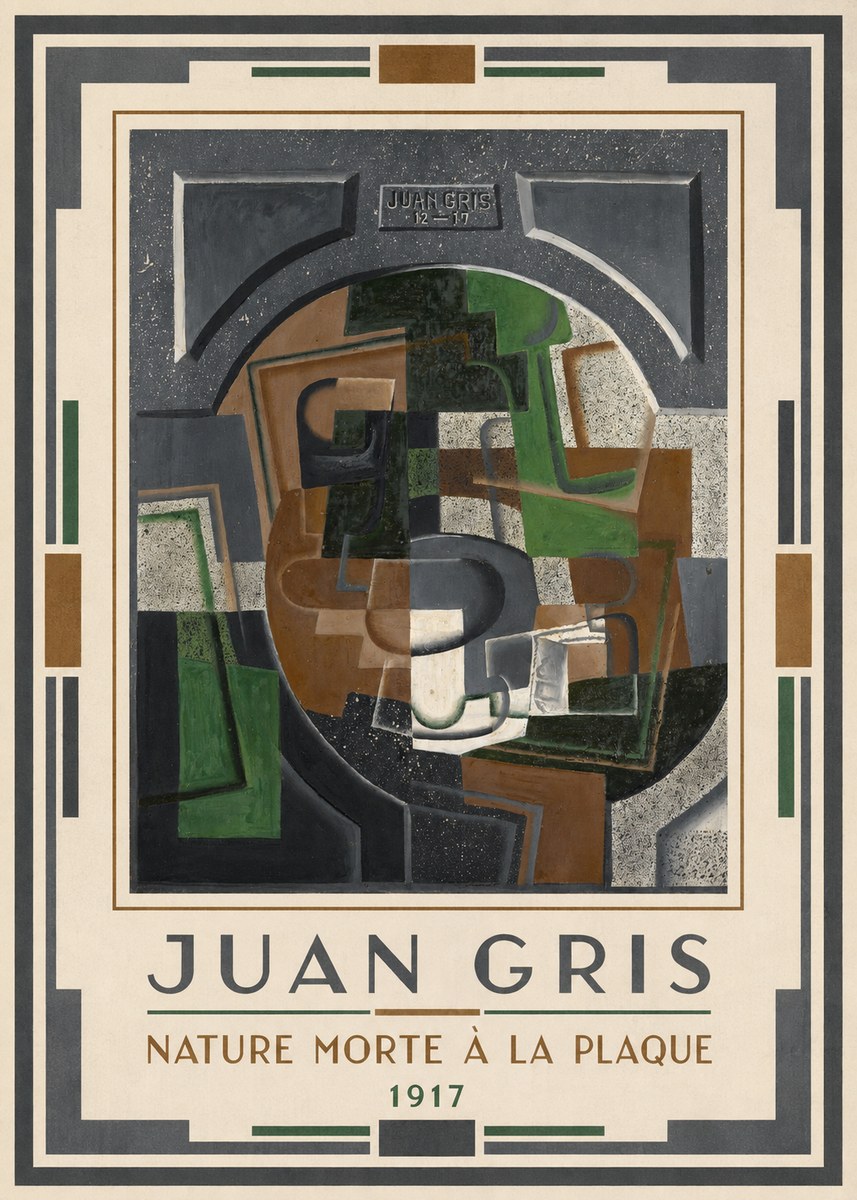 Juan Gris Nature Morte À La Plaque No1 - Juliste