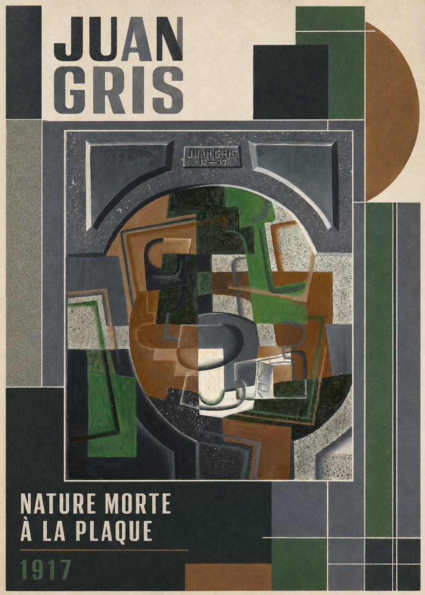 Juan Gris Nature Morte À La Plaque No3 - Juliste