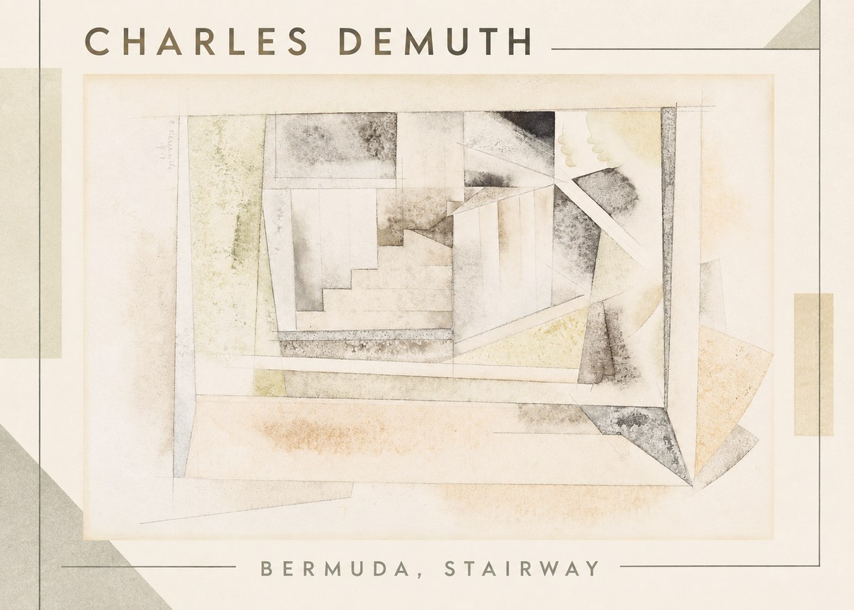 Charles Demuth Bermuda, Stairway No1 - Juliste