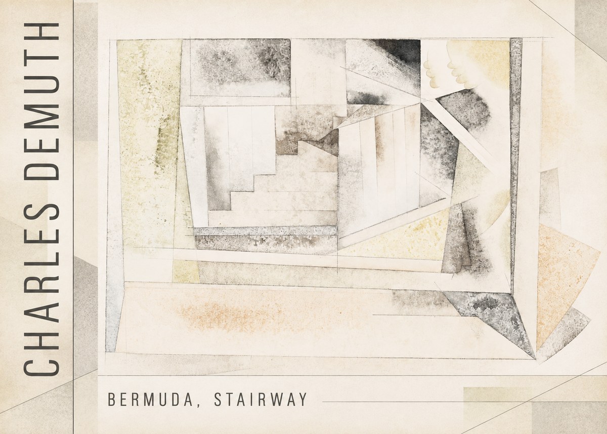 Charles Demuth Bermuda, Stairway No2 - Juliste
